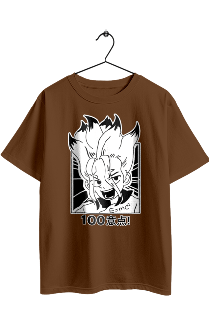 Футболка оверсайз з принтом "Dr. Stone Сенку". Dr. stone, ishigami, senku, senku ishigami, аніме, доктор стоун, ісіґамі, ісіґамі сенку, манга, сенку. 2070702