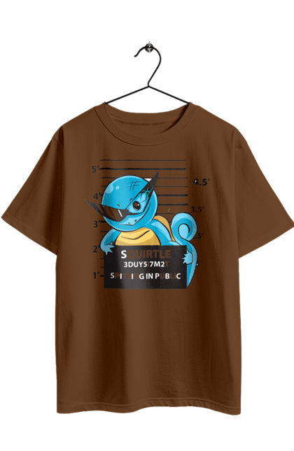 Футболка оверсайз з принтом "Покемон Сквіртл магшот". Mugshot, nintendo, pokémon go, squirtle, аніме, ігри, магшот, покемон, сквіртл. 2070702