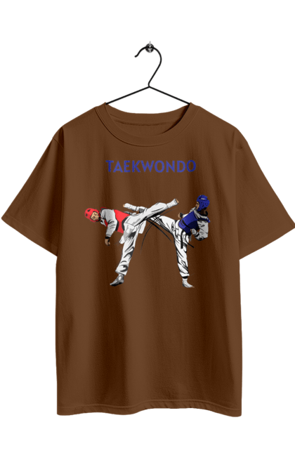 Oversized t-shirt with prints Taekwondo. Korea, martial arts, sport, taekwondo, training. 2070702