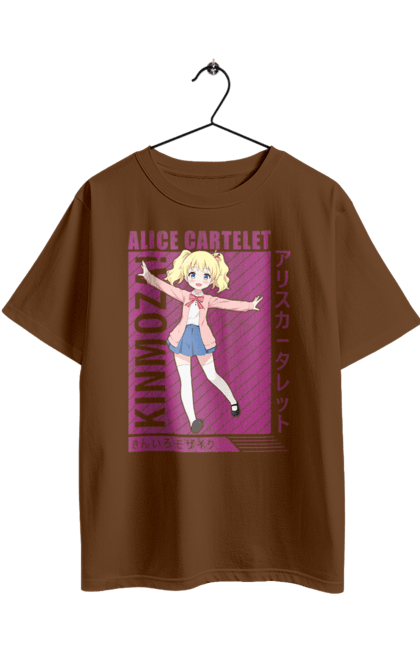 Футболка оверсайз з принтом "Золота мозаїка Аліса Картелет". Alice cartelet, anime, kiniro mosaic, kinmoza, manga, аліса, аліса картелет, аніме, золота мозаїка, манга. 2070702