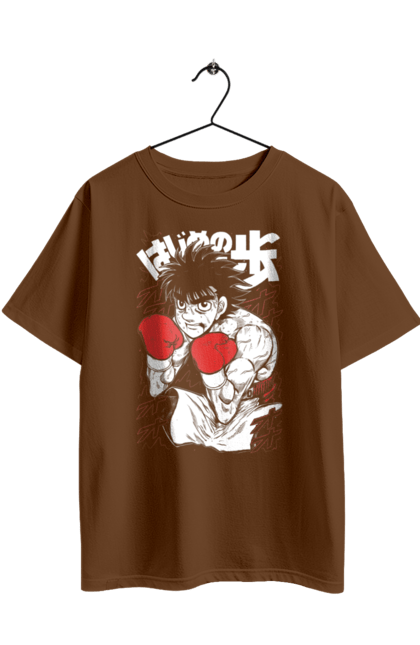 Футболка оверсайз з принтом "Перший крок". Anime, fighting, hajime no ippo, manga, аніме, бокс, манга, перший крок, серіал. 2070702