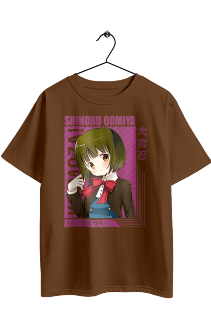 Oversized t-shirt with prints Kiniro Mosaic Shinobu Omiya. Anime, gold mosaic, kiniro mosaic, kinmoza, manga, shinobu, shinobu omiya. 2070702