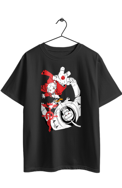 Футболка оверсайз з принтом "Сталевий Алхімік". Fullmetal alchemist, альфонс елрік, аніме, едвард елрік, комедія, манга, ранобе, сталевий алхімік, стімпанк. 2070702