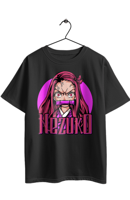 Футболка оверсайз з принтом "Винищувач Демонів Незуко". Demon slayer, kimetsu no yaiba, nezuko, аніме, винищувач демонів, манга, незуко, серіал. 2070702