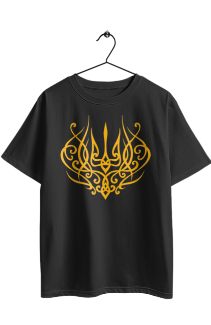 Футболка оверсайз з принтом "Герб України". Герб, герб україни, доброго вечора, з гербом україни, з тризубом, зсу, патріотична, прапор. 2070702