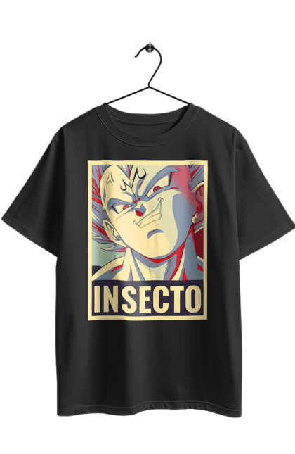 Oversized t-shirt with prints Dragon Ball Vegeta. Anime, dragon ball, goku, manga, tv series, vegeta. 2070702