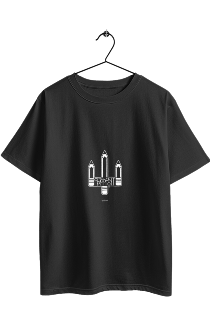 Футболка оверсайз з принтом "Артфронт білий моноцвіт". Sarabeevart, день незалежності, друк, купити, патріотична, україна, фронт. 2070702