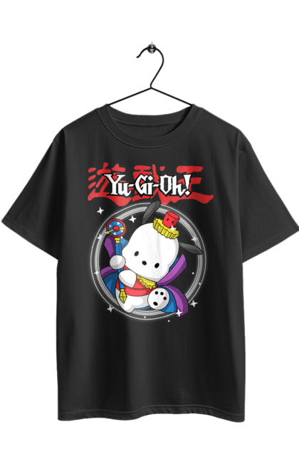 Футболка оверсайз з принтом "Yu Gi Oh! Почако". Hello kitty, pochacco, yu gi oh, yu-gi-oh, аніме, бренд, персонаж, почако, хелло кітті. 2070702