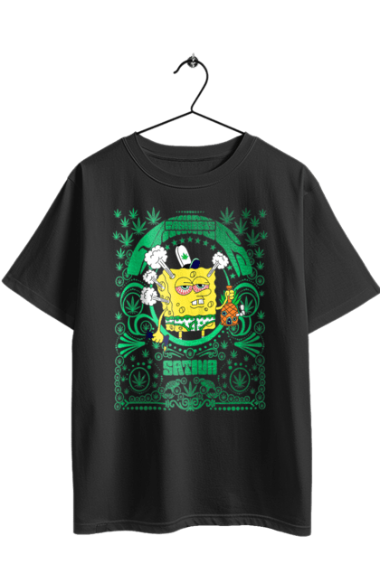 Футболка оверсайз з принтом "Губка Боб". Spongebob, губка боб, мультик, мультсеріал, спанч боб. 2070702