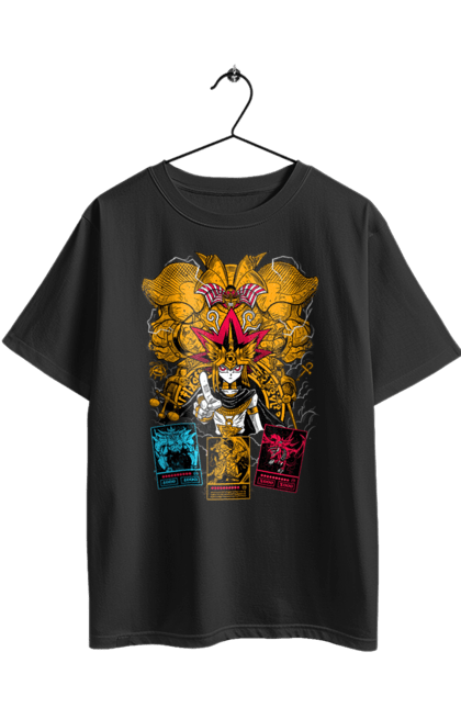 Oversized t-shirt with prints Yu Gi Oh! Pharaoh Atem. Anime, atem, dark yuga, manga, pharaoh atem, unnamed pharaoh, yami, yu gi oh, yugio. 2070702