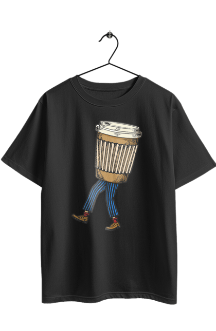 Футболка оверсайз з принтом "Людина Кава". Кава. 2070702