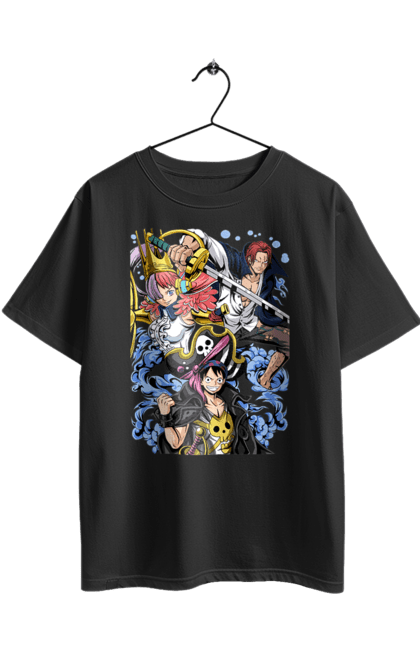 Футболка оверсайз з принтом "Ван Піс Луффі". Luffy, one piece, аніме, ван піс, великий куш, луффі, манга, монки де луффі, пірати. 2070702