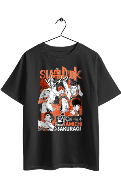 Oversized t-shirt with prints Slam Dunk Hanamichi Sakuragi. Anime, basketball, comedy, hanamichi sakuragi, manga, school, shonen, slam dunk, sports anime. 2070702
