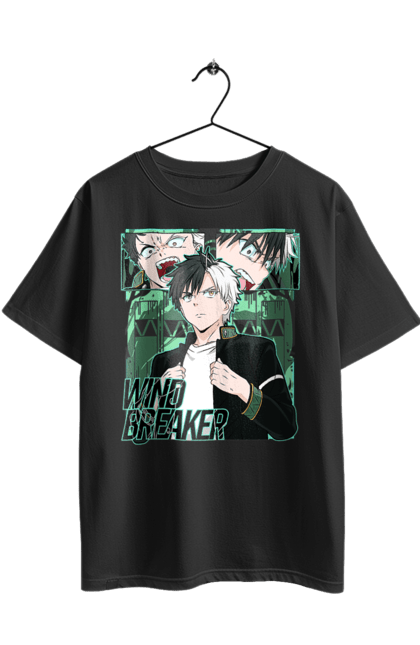 Футболка оверсайз з принтом "Вітролом Харука Сакура". Haruka sakura, wind breaker, аніме, вітролом, манга, сакура, хакура, харука сакура. 2070702
