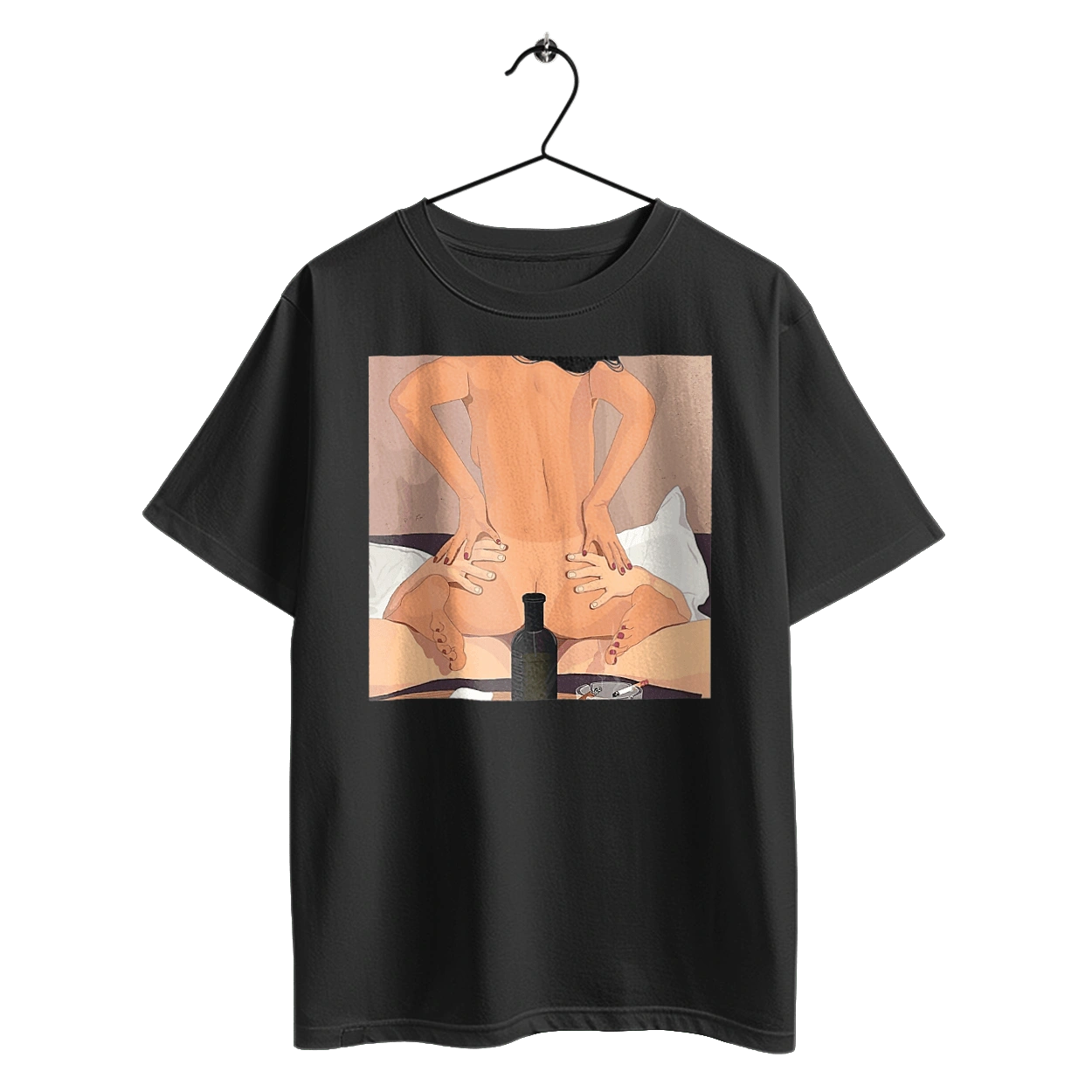 Naked Girl, Bottle And Cigarettes