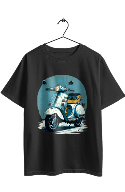 Футболка оверсайз з принтом "Мопед". Відпочинок, літо, мопед, скутер, швидкість. 2070702