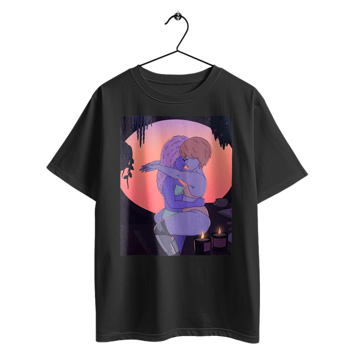 Purple Girls Hugging