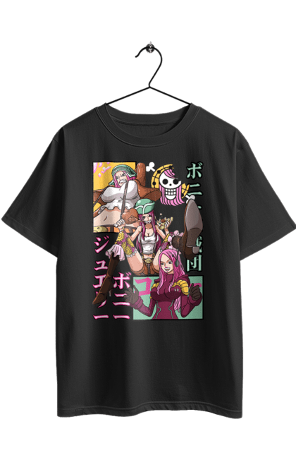 Футболка оверсайз з принтом "Ван Піс Джеверлі Бонні". Big eater, jewelry bonney, one piece, аніме, ван піс, великий куш, джеверлі бонні, манга, ненажера, пірати. 2070702