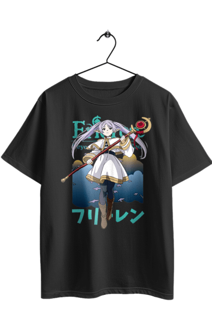 Футболка оверсайз з принтом "Фрірен, провожаюча в останній путь". Anime, fern, manga, аніме, героїня, ельф, маг, манга, ферн, фрірен. 2070702