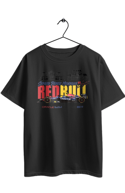 Футболка оверсайз з принтом "Red Bull Racing RB19". Red bull, авто, автомобіль, болід, гонка, ред булл, редбул, спорт, формула 1. 2070702