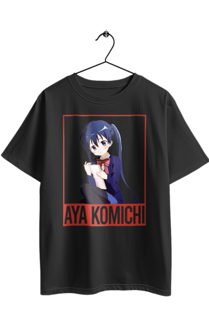 Футболка оверсайз з принтом "Золота мозаїка Ая Коміті". Anime, aya komichi, kiniro mosaic, kinmoza, manga, аніме, ая коміті, золота мозаїка, коміті, манга. 2070702