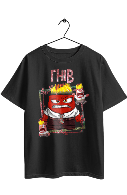 Футболка оверсайз с принтом Головоломка Гнев. Anger, inside out, pixar, головоломка, мультфильм, эмоции. 2070702