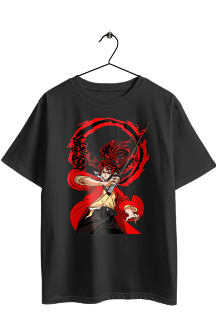 Футболка оверсайз з принтом "Винищувач Демонів Єріїчі Цугікуні". Demon slayer, kimetsu no yaiba, yoriichi, yoriichi tsugikuni, аніме, винищувач демонів, єріїчі, єріїчі цугікуні, манга. 2070702