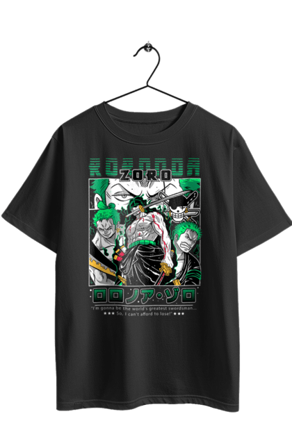Футболка оверсайз з принтом "Ван Піс Зоро". One piece, roronoa zoro, аніме, ван пис, ван піс, зоро, манга, ророноа зоро, фехтувальник. 2070702