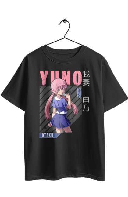 Футболка оверсайз з принтом "Щоденник майбутнього Юно Гасай". Anime, future diary, manga, survival game, yuno gasai, аніме, манга, щоденник майбутнього, юно гасай. 2070702