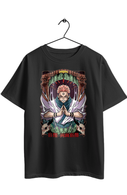 Футболка оверсайз с принтом Магическая битва Сукуна. Anime, jujutsu kaisen, manga, sukuna, аниме, магическая битва, манга, мистика, сукуна, тёмное фэнтези. 2070702