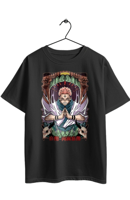 Футболка оверсайз с принтом Магическая битва Сукуна. Anime, jujutsu kaisen, manga, sukuna, аниме, магическая битва, манга, мистика, сукуна, тёмное фэнтези. 2070702