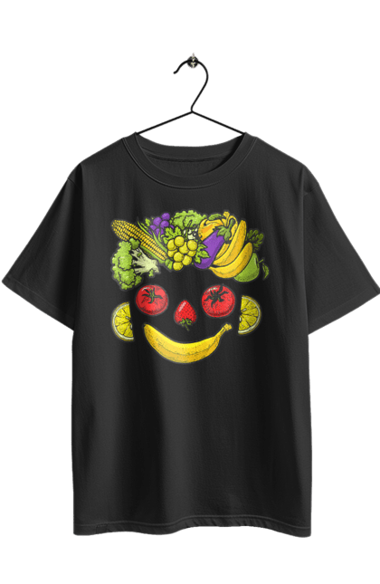 Футболка оверсайз з принтом "Зсж Посмішка". Зож, овоч, посмішка, фрукт. 2070702