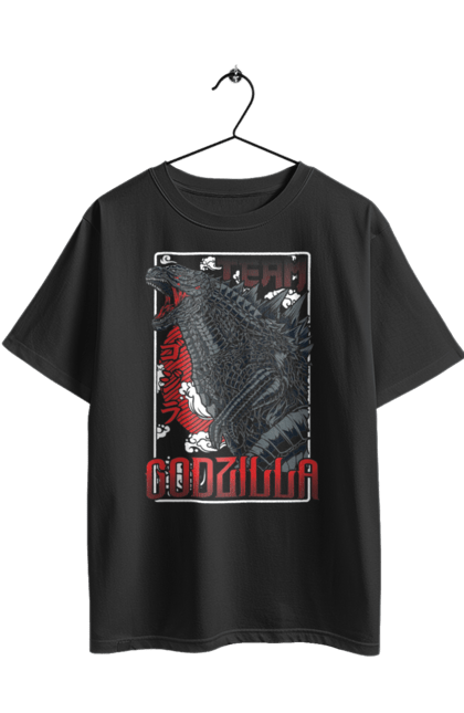 Футболка оверсайз з принтом "Годзілла". Godzilla, ґодзілла, динозавр, кайдзю, мутант, фільм, японія. 2070702