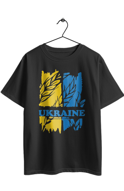 Футболка оверсайз з принтом "Україна колоски пшениці". Колоски пшениці, символ україни, україна, україна колоски пшениці, українська символіка. 2070702