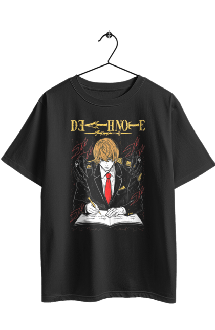 Футболка оверсайз з принтом "Зошит смерті". Death note, аніме, бог смерті, зошит смерті, кіра, манга, рюк, шинігамі, ягами, ягамі лайт. 2070702