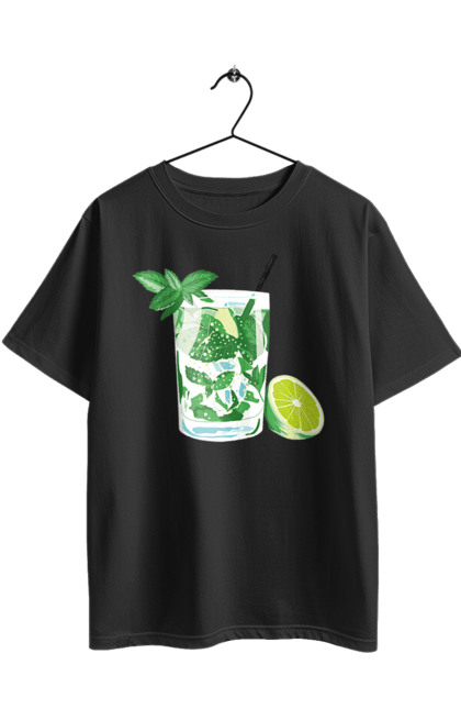 Футболка оверсайз з принтом "Напій Мохіто І Лимон". Лимон, мохіто, напій. 2070702