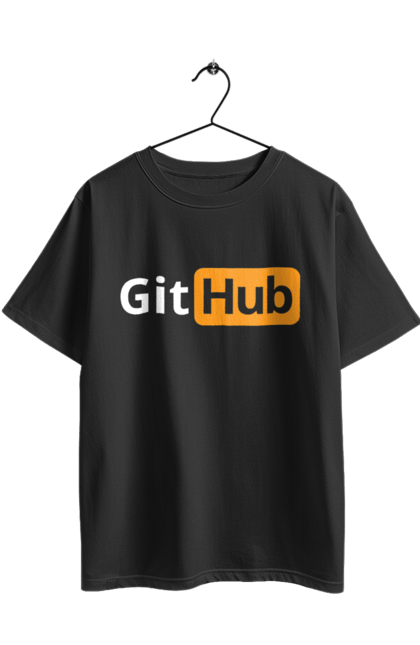 Футболка оверсайз з принтом "Гіт Хаб". Айті, айтішник, гіт хаб, для айтішника, для програміста, подарунок айтішнику, подарунок програмісту, програміст, розробник. 2070702