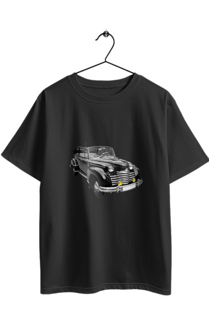 Футболка оверсайз з принтом "Авто.5". Авто, професійне фото, ретро авто, фото, чорний колір. 2070702