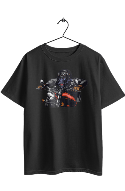 Футболка оверсайз з принтом "Горила На Мопеді". Горила, мопед, швидкість. 2070702