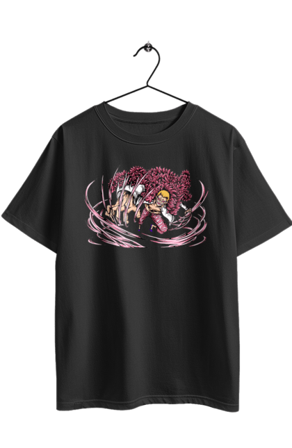 Футболка оверсайз з принтом "Ван Піс Донкіхот Дофламінго". Donquixote doflamingo, heavenly yaksha, one piece, аніме, ван пис, ван піс, манга, небесний якша. 2070702