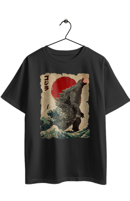 Футболка оверсайз з принтом "Годзілла". Godzilla, ґодзілла, динозавр, кайдзю, мутант, фільм, японія. 2070702