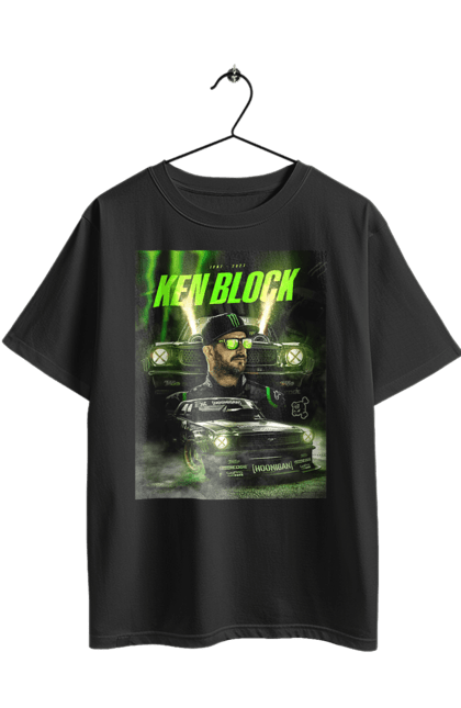 Футболка оверсайз с принтом Кен Блок. Ken block, гонщик, кен блок, машины. 2070702