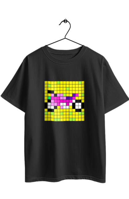 Футболка оверсайз з принтом "Pixel Bike". Байк, мотоцикл, пиксель, цветной, яркий. 2070702