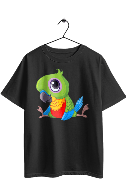 Футболка оверсайз з принтом "Папужка". Мило, папуга. 2070702