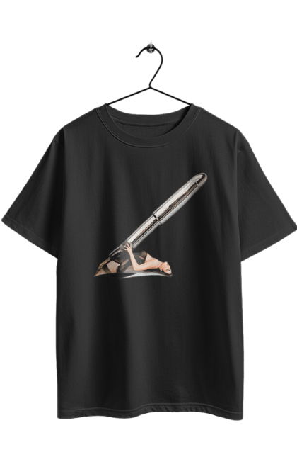 Футболка оверсайз з принтом "Великий Патрон". Дівчина, куля, патрон. 2070702