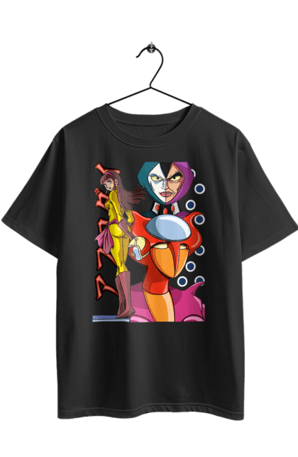 Oversized t-shirt with prints Mazinger Z Aphrodite. Anime, aphrodite, manga, mazinger z, mecha, robots. 2070702