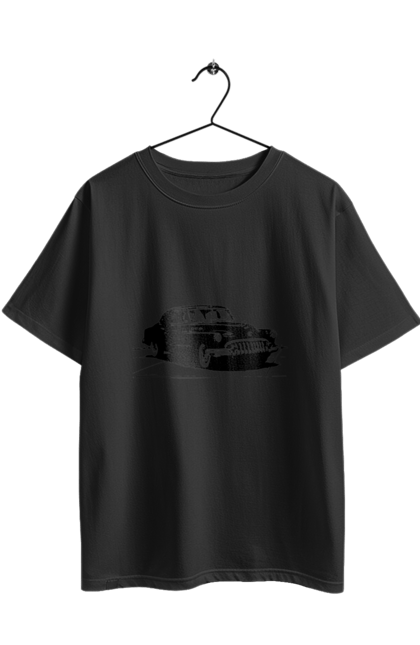 Футболка оверсайз з принтом "Авто.6". Авто, графіка, малюнок, ретро авто, чорно-білий. 2070702