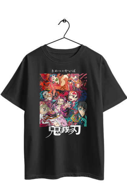 Футболка оверсайз з принтом "Винищувач Демонів". Demon slayer, kamado tanjiro, kimetsu no yaiba, аніме, винищувач демонів, манга, танджіро, танджіро камадо. 2070702
