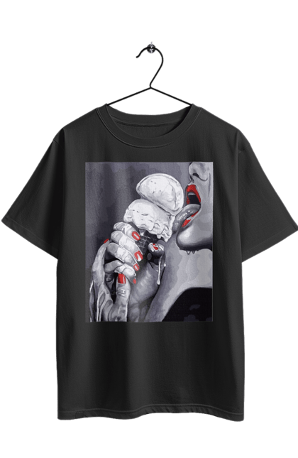 Oversized t-shirt with prints Taste of popsicles. Appetizing popsicle, ice cream flavor, licks tongue, she licks, taste of popsicles. 2070702