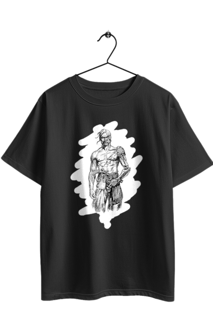 Футболка оверсайз з принтом "Кіборги україни". Вуса, зброя, кіборг, козак, патріот, пістолет, українець, чуб. 2070702